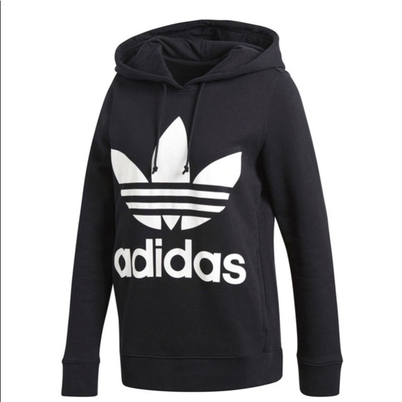adidas Tops - ADIDAS hoodie in black..womens M runs like S